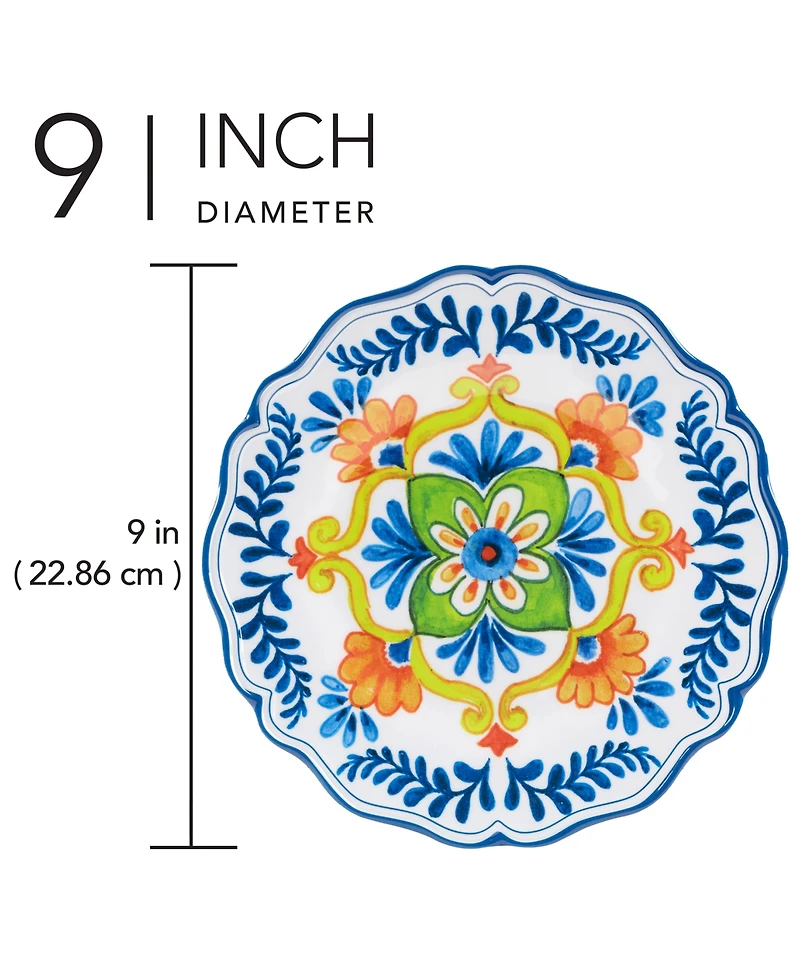Certified International Flores Set of 4 Salad Plate 9", Service For 4