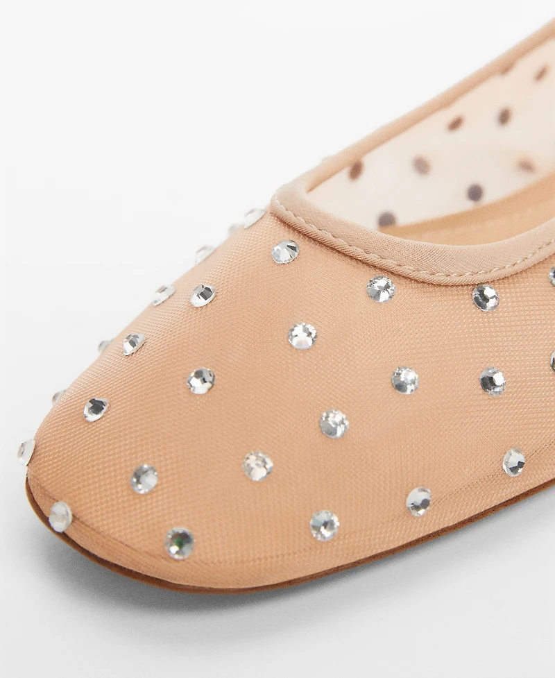 Mango Women's Rhinestone Ballerinas