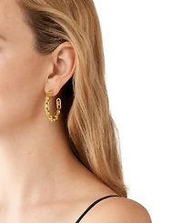 Michael Kors Gold-Tone or Silver-Tone Astor Link Hoop Earrings