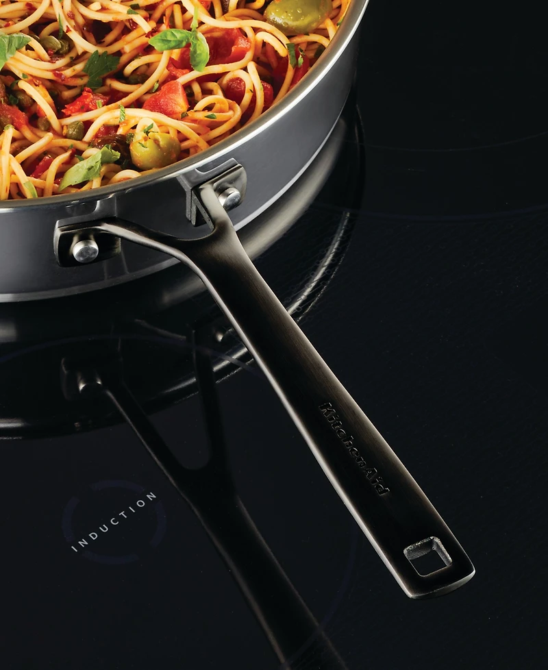 KitchenAid 5-Ply Clad Stainless Steel 5 Quart Induction Saute Pan with Lid