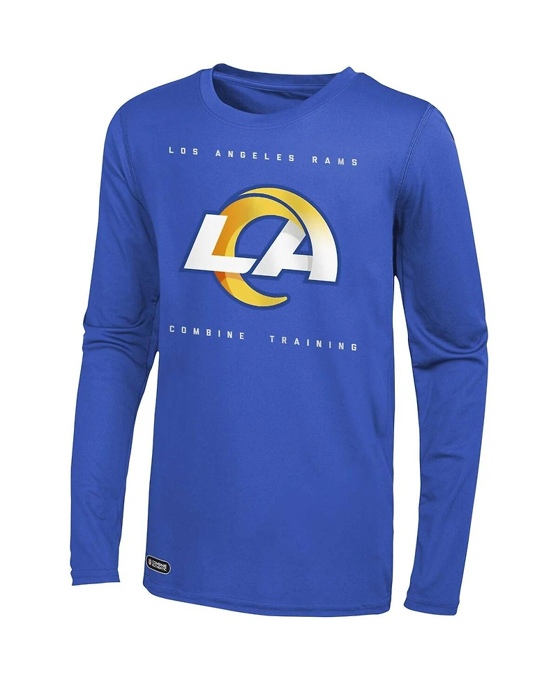 Men's Royal Los Angeles Rams Side Drill Long Sleeve T-Shirt