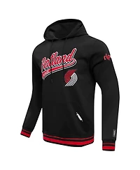 Men's Pro Standard Black Portland Trail Blazers Script Tail Pullover Hoodie