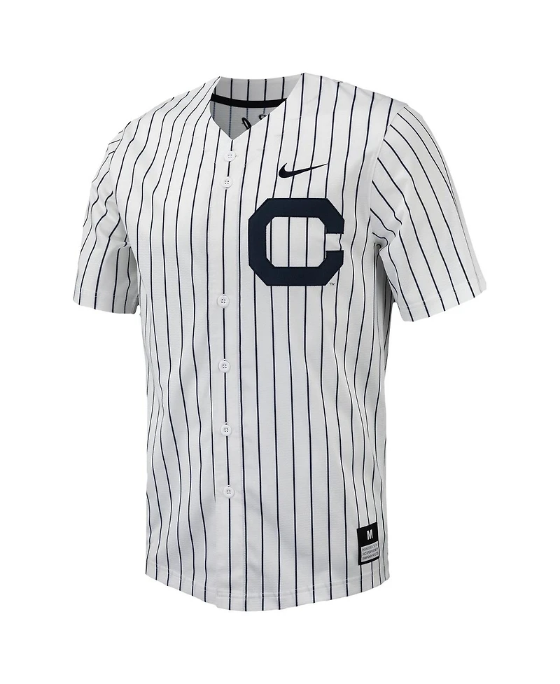 Men's Nike White, Navy Cal Bears Pinstripe Replica Full-Button Baseball Jersey