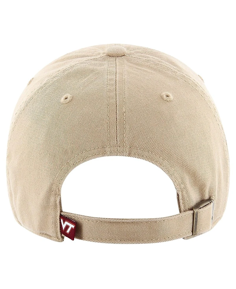 Men's '47 Brand Khaki Virginia Tech Hokies Clean Up Adjustable Hat