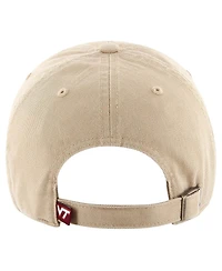 Men's '47 Brand Khaki Virginia Tech Hokies Clean Up Adjustable Hat