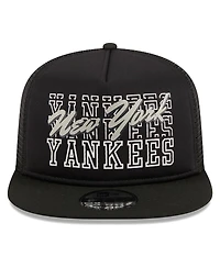 Men's New Era Black New York Yankees Street Team A-Frame Trucker 9FIFTY Snapback Hat