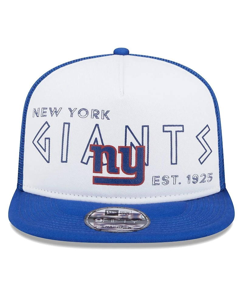 Men's New Era White, Royal New York Giants Banger 9FIFTY Trucker Snapback Hat
