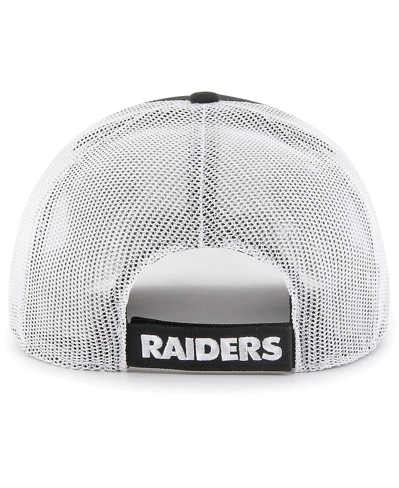 Men's '47 Brand Black, White Las Vegas Raiders Drifter Adjustable Trucker Hat