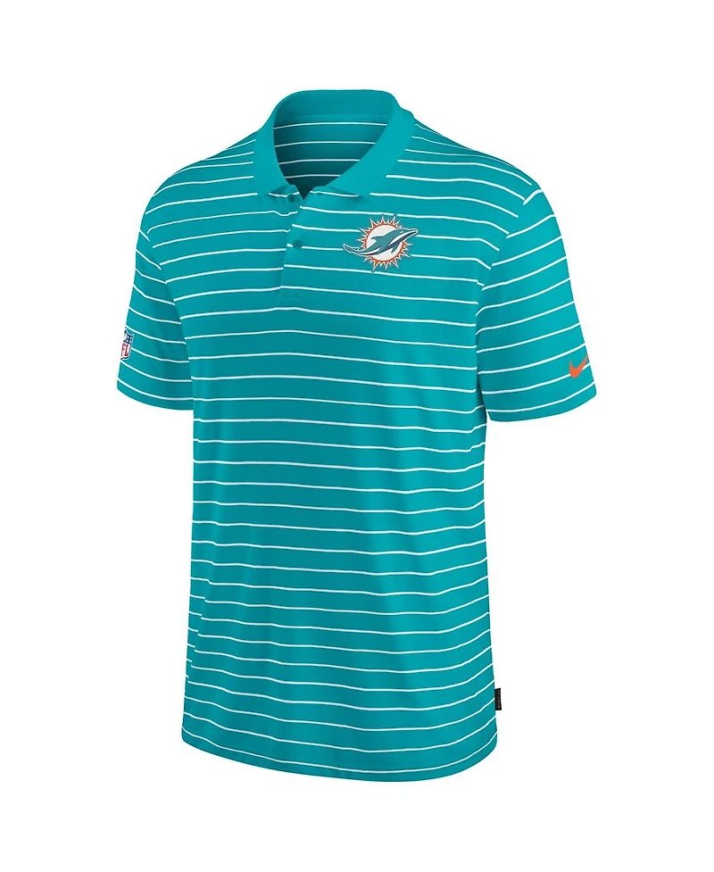 Men's Nike Aqua Miami Dolphins 2022 Sideline Lock Up Victory Performance Polo Shirt