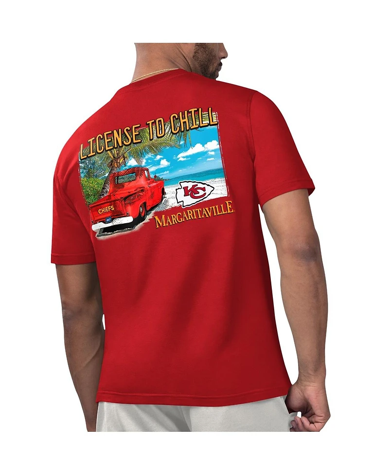 Men's Margaritaville Red Kansas City Chiefs Licensed to Chill T-shirt