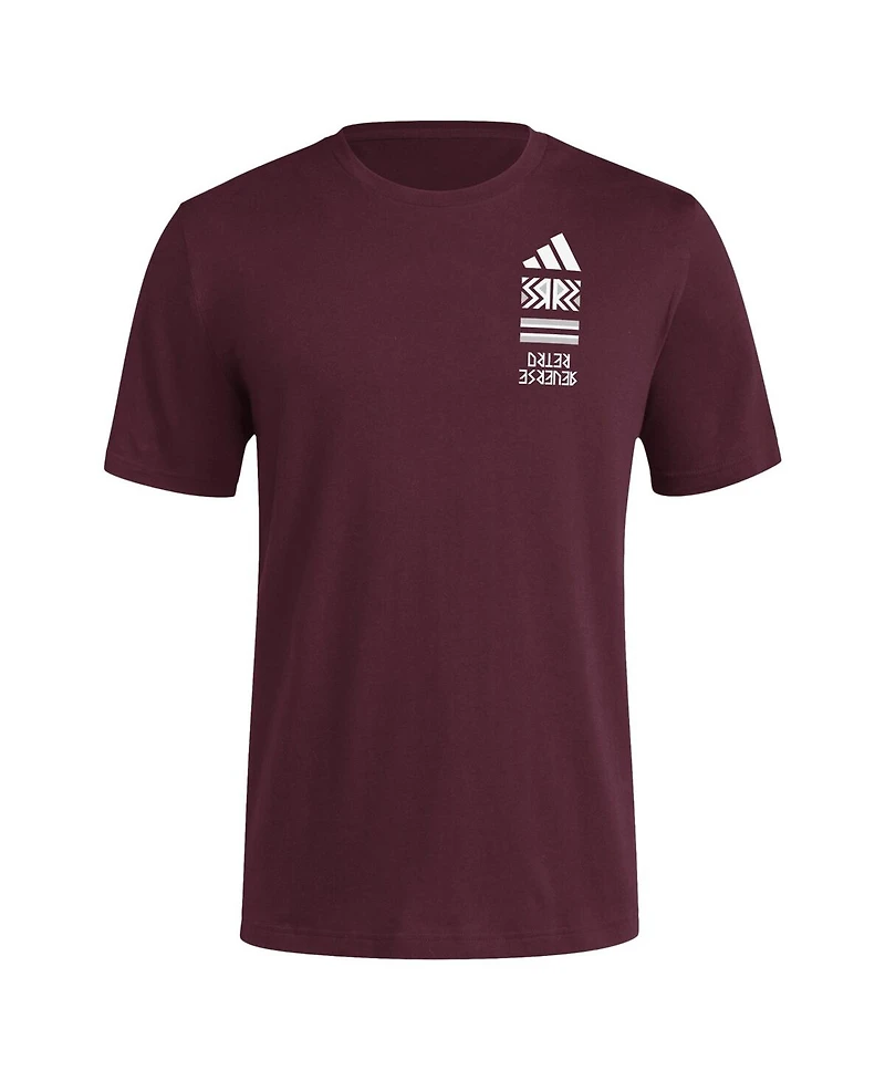 Men's adidas Maroon Distressed Mississippi State Bulldogs Reverse Retro Baseball 2 Hit T-shirt
