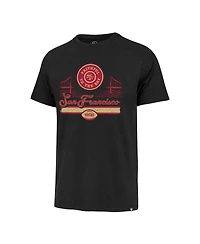 Men's '47 Brand Black Distressed San Francisco 49ers Faithful to the Bay Regional Franklin T-shirt
