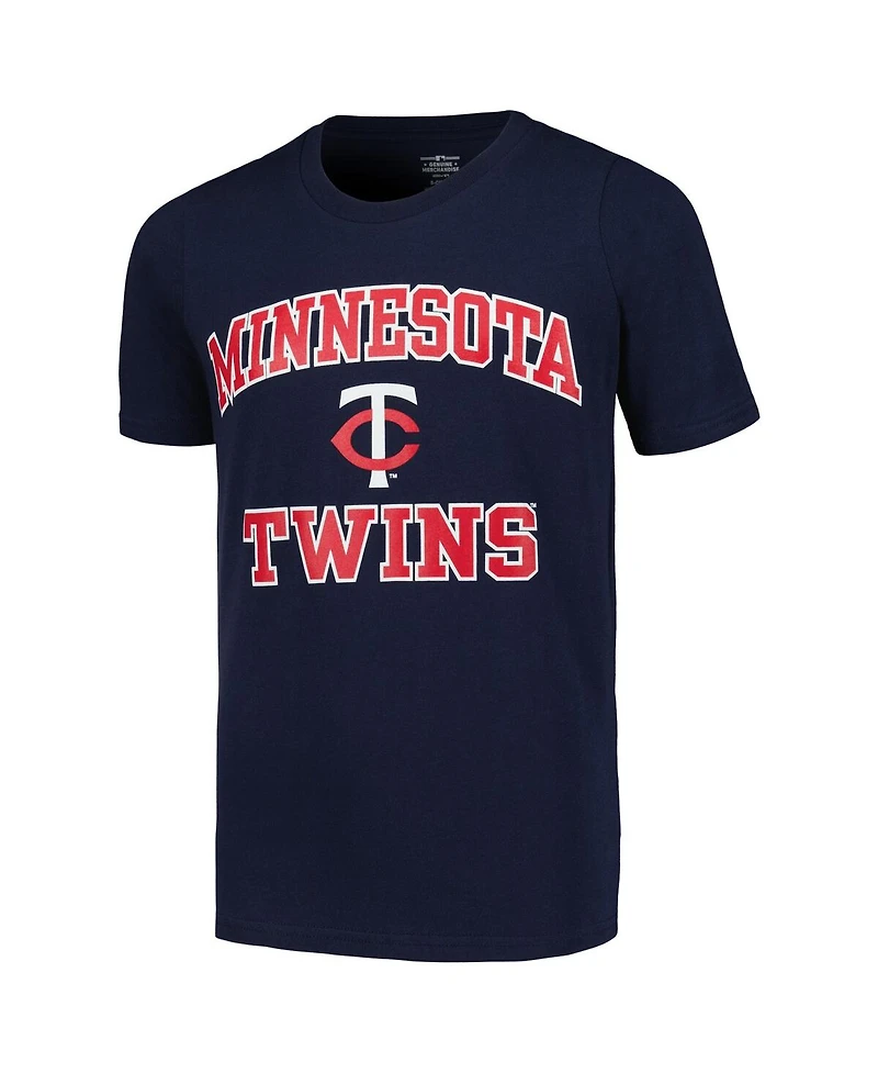Big Boys Fanatics Navy Minnesota Twins Heart and Soul T-shirt