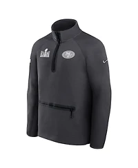 Men's Nike Anthracite San Francisco 49ers Super Bowl Lviii Opening Night Tech Fleece Half-Zip Pullover Top