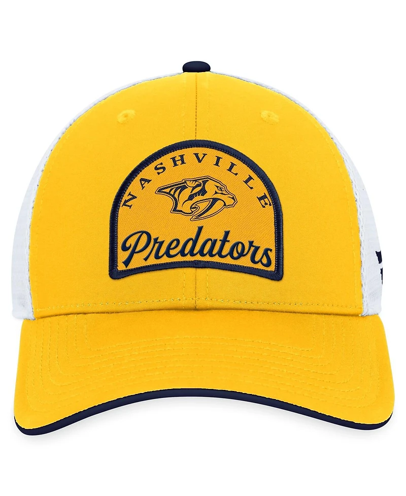 Men's Fanatics Gold, White Nashville Predators Fundamental Adjustable Hat
