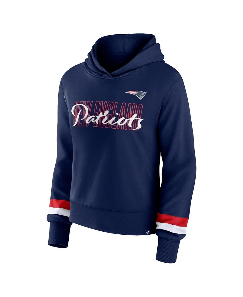 Women's Fanatics Navy New England Patriots Over Under Pullover Hoodie