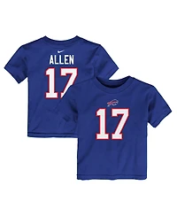 Toddler Boys and Girls Nike Josh Allen Royal Buffalo Bills Player Name and Number T-shirt