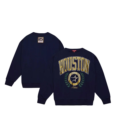 Women's Mitchell & Ness Navy Houston Astros Cooperstown Collection Logo Pullover Sweatshirt