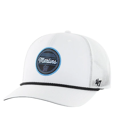 Men's '47 Brand White Miami Marlins Fairway Trucker Adjustable Hat