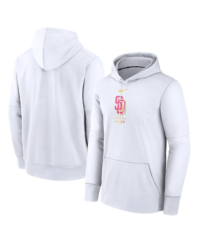 Men's Nike White San Diego Padres City Connect Practice Performance Pullover Hoodie