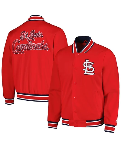 Men's Starter Red St. Louis Cardinals Secret Weapon Satin Full-Snap Jacket