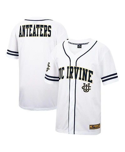 Men's Colosseum White Uc Irvine Anteaters Free Spirited Mesh Button-Up Baseball Jersey