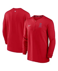 Men's Nike Red Los Angeles Angels Authentic Collection Game Time Performance Quarter-Zip Top