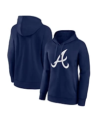 Women's Fanatics Navy Atlanta Braves Logo Pullover Hoodie