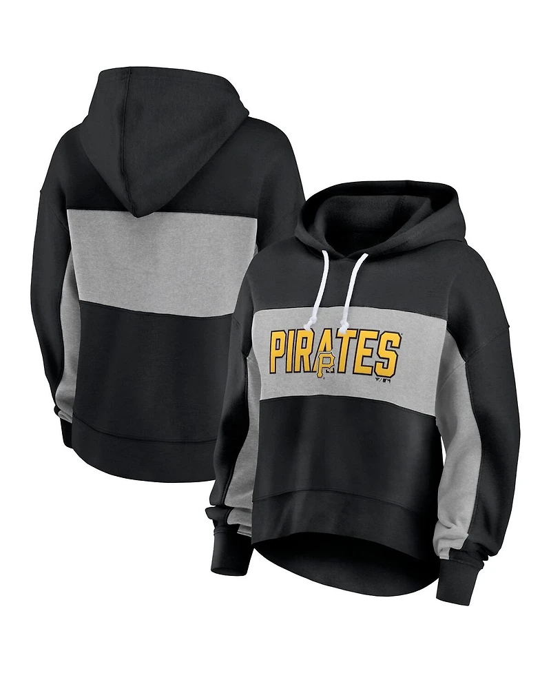 Women's Fanatics Black Pittsburgh Pirates Filled Stat Sheet Pullover Hoodie
