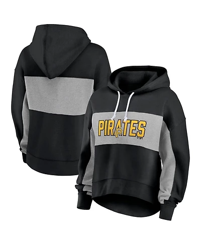 Women's Fanatics Black Pittsburgh Pirates Filled Stat Sheet Pullover Hoodie