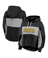 Women's Fanatics Black Pittsburgh Pirates Filled Stat Sheet Pullover Hoodie