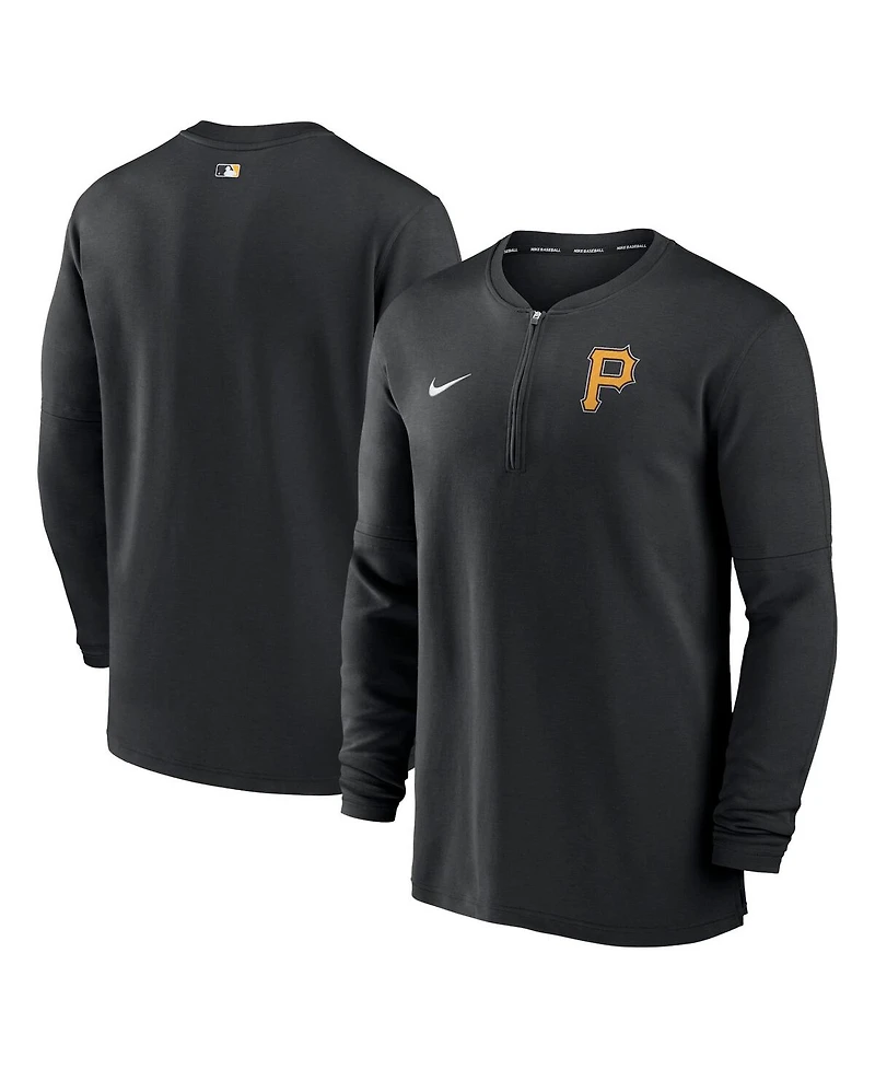 Men's Nike Black Pittsburgh Pirates Authentic Collection Game Time Performance Quarter-Zip Top
