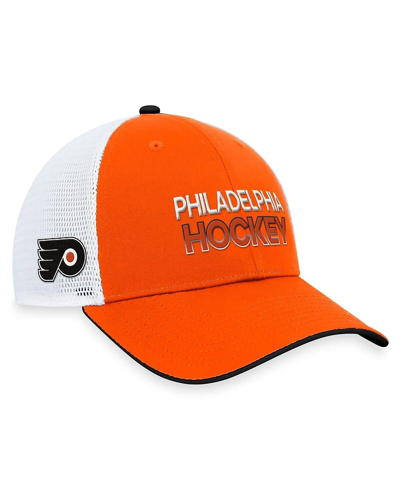 Men's Fanatics Orange Philadelphia Flyers Authentic Pro Rink Trucker Adjustable Hat