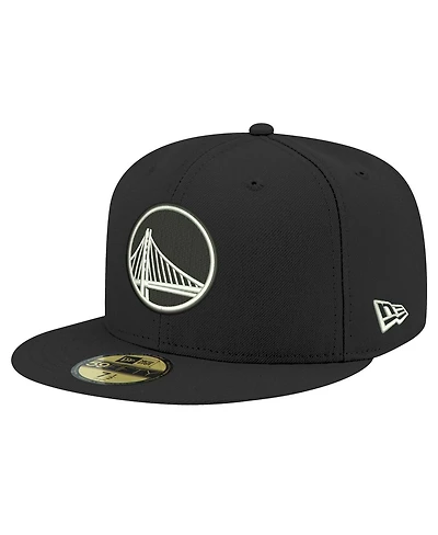 Men's New Era Black Golden State Warriors and White 59FIFTY Fitted Hat