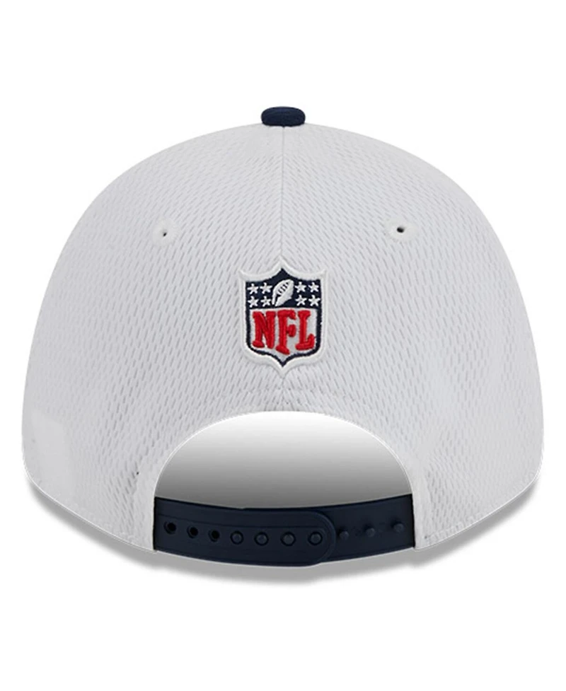 Men's New Era White, Navy New England Patriots 2023 Sideline 9FORTY Adjustable Hat