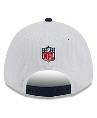 Men's New Era White, Navy New England Patriots 2023 Sideline 9FORTY Adjustable Hat