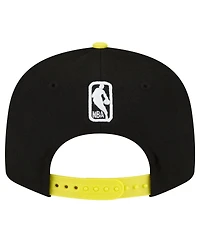 Men's New Era Black, Yellow Utah Jazz Official Team Color 2Tone 9FIFTY Snapback Hat