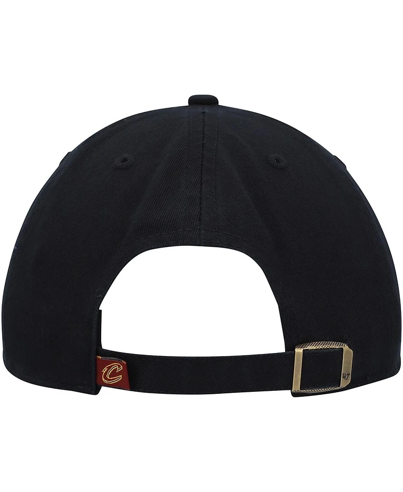 Men's '47 Black Cleveland Cavaliers Alternate Logo Clean Up Adjustable Hat