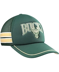 Men's '47 Brand Hunter Green Milwaukee Bucks Sidebrand Stripes Trucker Adjustable Hat