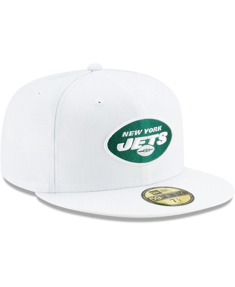 Men's New Era White New York Jets Omaha 59FIFTY Fitted Hat