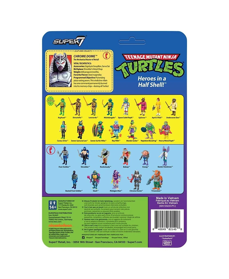 Super 7 Chrome Dome Teenage Mutant Ninja Turtles ReAction Figure - Wave 6