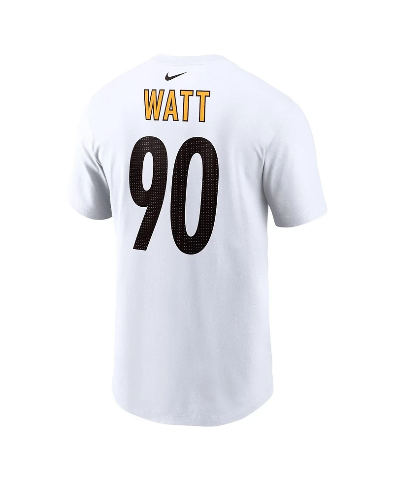 Men's Nike T.j. Watt White Pittsburgh Steelers Player Name and Number T-shirt