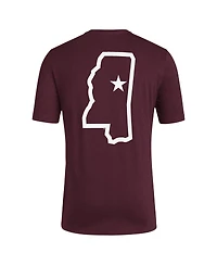 Men's adidas Maroon Distressed Mississippi State Bulldogs Reverse Retro Baseball 2 Hit T-shirt
