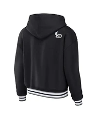 Women's Wear by Erin Andrews Black Las Vegas Raiders Lace-Up Pullover Hoodie
