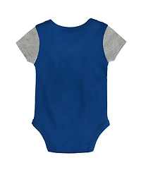 Baby Boys and Girls Royal, Gray Indianapolis Colts Little Champ Three-Piece Bodysuit Bib Booties Set