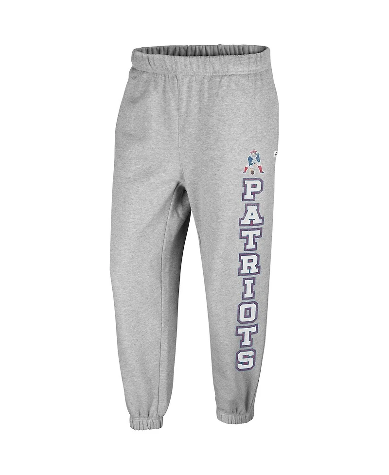 Women's '47 Brand Gray Distressed New England Patriots Double Pro Harper Jogger Sweatpants