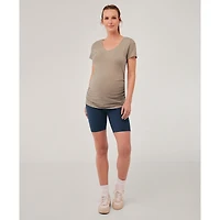 Pact Maternity Organic Cotton Ruched V-Neck Tee