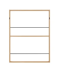 Danya B Steiner Square Modern 2-Tier Kids Book or Toy Figure Display Unit Wall Mounted Bookshelf with Contrasting Black Rods