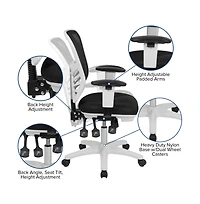 Mid-Back Mesh Triple Paddle Swivel Ergonomic Office Chair With Adjustable Arms
