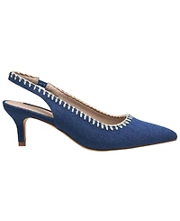 French Connection Ladies Quinn Slingback Kitten Heel - Denim